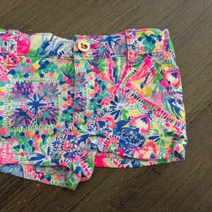 Lilly Pulitzer Pink and Blue High Waist Shorts
